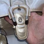 East 5th  Vintage Metallic Leather Thick Hardware Buckle Flap Satchel Photo 9