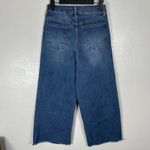 OAT New York Jeans Womens Size 2/26 Wide Leg High Rise Raw Hem Medium Wash Blue Photo 2