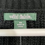 Wild Fable Women’s Cropped V Neck Long Sleeve Knit Sweater Black Size XS NWT Photo 3