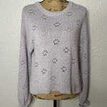 Madewell  Floral Pointelle Pullover Sweater Pastel Purple Size S Cotton Grandma Photo 0