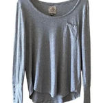 Chaser NWT  REVOLVE SCOOP NECK W/ POCKET Long Sleeves Heather Gray  Top SZ M Photo 0