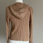 Design History Vintage  Tan Sequin Cardigan Size S Photo 3