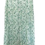 H&M White Green Eucalyptus Plant Print Ciottagecore Midi Split Skirt Size 6 Photo 3