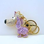 Source Unknown Cute Fashion Dog Keychain with Long Ears and Violet Rhinestones Bag Charm Photo 1