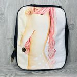 Unique backpack of a women / feminine pink hair bag , purse White Photo 0