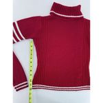 Vtg Sweater Sz S Chunky Knit Red Turtleneck Candycane Preppy Academia Valentine Photo 3