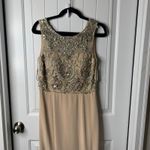 Jovani  Embellished beaded Gown Formal Evening Dress Beige Size 10 wedding guest‎ Photo 2