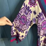 Free People  Multicolor Patterned Belted Sweater | Size Medium Photo 4