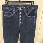 Veronica Beard  Beverly 10" Skinny Flare Jeans Dark Wash Button Front Western Photo 3