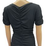 Aooksmery Black V Neck Cami Ruched Short Sleeve Formfit Mini Dress Womens Small Photo 7