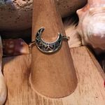 Boho Crescent Moon Filigree Sterling Silver Ring Silver Photo 4