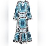 Pax Philomena Bellagio Cotton IKat Mermaid Dress Blue Size XL Photo 1