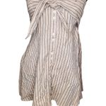 Free People  Striped Button Front Strapless Dress Photo 0