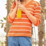 Talbots NWOT Open Weave Long Sleeve Sweater Striped Photo 1