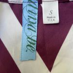 Dina Be Chevron 3/4 Sleeve Silky Burgundy & White Blouse  Women’s S Business Photo 6
