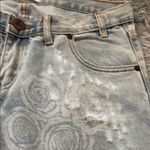 One Teaspoon One X  Light Blue Distressed Jeans with Floral Design Photo 6