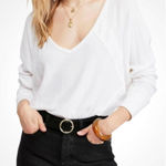 We The Free Free People Women's Santa Clara V-Neck Pullover Thermal Top Off-White Medium Photo 0