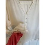 Eddie Bauer  White Gauzy Cotton Long Sleeve Top Size XL Minimal Comfy Beachy Photo 3