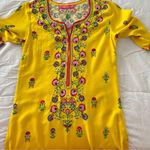 Biba Manish Arora Yellow Kurta Dress Sequined Floral Design Diwali Weddi… Photo 6