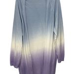 Johnny Was Womens Dip-Dye Ombre Cardigan Sweater Size XL Blue Purple Open Front Photo 0