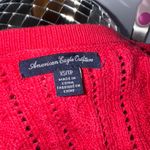 American Eagle Women’s Pink Cable Knit Sweater XS Cotton Wool Blend 3/4 Sleeve Photo 3