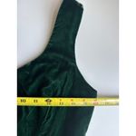 Vintage 80s Velvet and Taffeta Midi Party Dress in Emerald Green Size Medium Photo 5