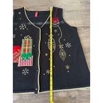 Womens Black Ugly Christmas Sweater Vest Holiday Gifts Ornaments Size 2XL Photo 3
