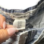 Artisan NY Women's Linen Striped Blue & White Casual Shorts Size 10 Photo 1