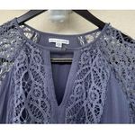 American Eagle  OUTFITTERS Purple Crochet Bell Sleeve Boho Mini Dress Size Small Photo 5