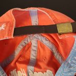 Distressed Beach Hat Coral Baseball Hat with White Embroidery One Size Orange Photo 4
