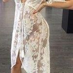 NWOT Sexy Crochet Cover Up Beach Wear Size L White Size L Photo 0