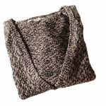 Joan Vass ⦠Cozy Longline Textured Knit Cardigan Sweater ⦠Marled Black + Cream Photo 9