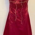 Morgan & Co . Cherry Maroon Strapless Dress Photo 0