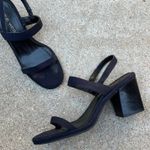 Nine West 90s Vintage Dark Blue Chunky Stacked Heel Strapped Heels Size 8 Photo 0