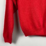 David Benjamin DB Sport Sweater L Red Silk Angora Knit Faux Leather Long Sleeve Size L Photo 5