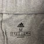 Adidas  women’s gray white double stripe‎ stretch cotton leggings shorts medium Photo 5