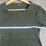 Olive Green Ribbed Knit Top Babydoll Blouse Maternity Casual Comfy Medium Photo 4