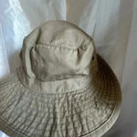 Panama Jack ORIGINAL  SIZE MEDIUM SUM HAT TAN TOP BLUE FLORAL UNDER PRINT… Photo 2