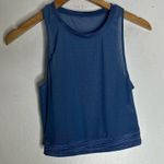 Zyia  Active Blue Polka Dot Mesh Sleeveless Crop Top Small‎ CP Photo 0