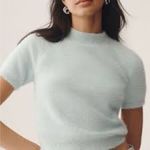 Pilcro Anthropologie  Eyelash Baby Sweater Tee in Blue size Medium Photo 0