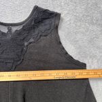Free People Meant To Be Swing Tank Top XS Charcoal Lace Mesh Yoke Sleeveless Photo 6