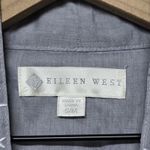 EILEEN WEST GRAY COTTON CHAMBRAY ROBE LACE TRIM LIGHT WEIGHT SOFT BREAKFAST S/M Size undefined Photo 3