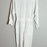 Young Fabulous and Broke Young, Fabulous & Broke white linen blend long sleeve utility jumpsuit Photo 0