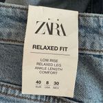 ZARA NWT  Relaxed Fit Low Rise Ankle Length Comfort Distressed Jeans Size 8 Photo 8