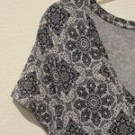 Grey Floral Design Dress Gray Size M Photo 2
