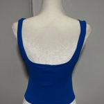 ZARA Ribbed Cropped Tank Top Blue Sleeveless Square Neck XS/S Womens Summer Photo 0