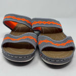 Unknown Brand Gray Orange Causal Wedge‎ Open Toe Sandals Size 8 Photo 3