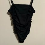 Free People  Ruched Rib On Your Side Bodysuit Black- Size XS Photo 5