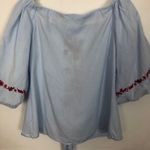 ZARA  Trafaluc Collection Off-Shoulder Embroidered Boho Top S Photo 7