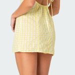 Edikted Gingham Yellow Dress Photo 1